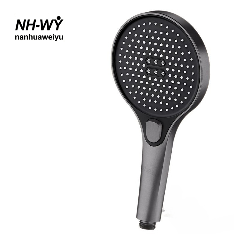 High Pressure Shower Head Handheld - ชุดฝักบัวแรงดันสูงแบบมือถือ ทนทาน วัสดุ ABS สีเงินและสีเทา สำหรับอาบน้ำที่บ้าน