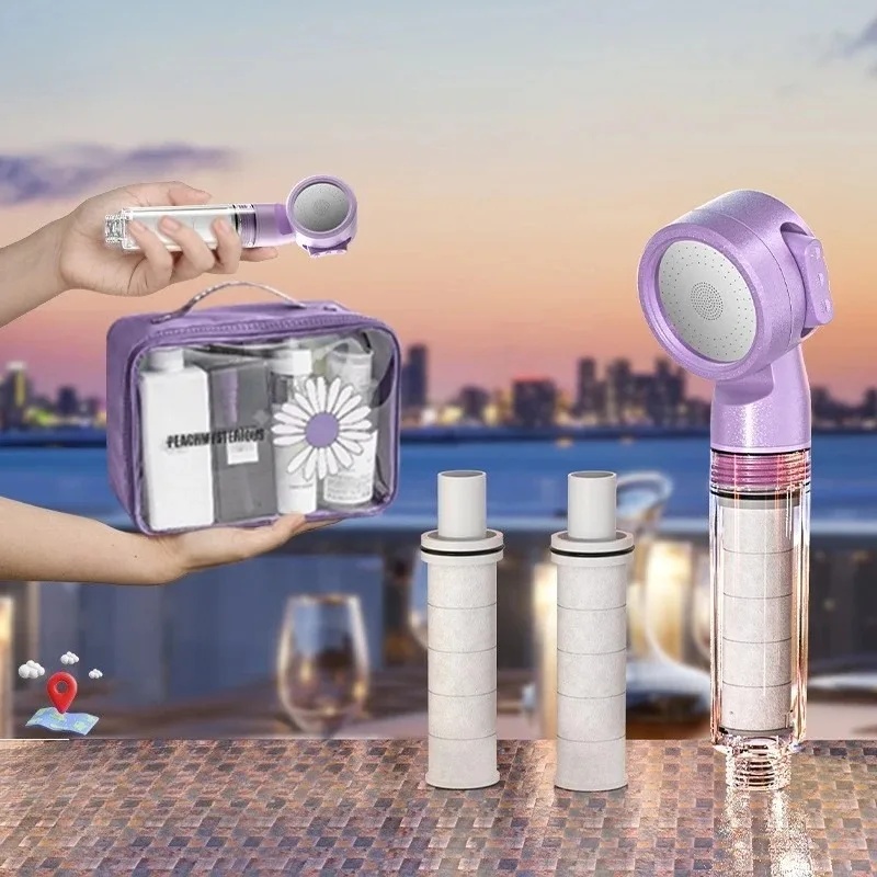 High Pressure Shower Head Handheld - หัวฝักบัวแรงดันสูง 3 โหมด พร้อมระบบกรองน้ำ ชุดฝักบัวพกพาสำหรับตั้งแคมป์ รถบ้าน