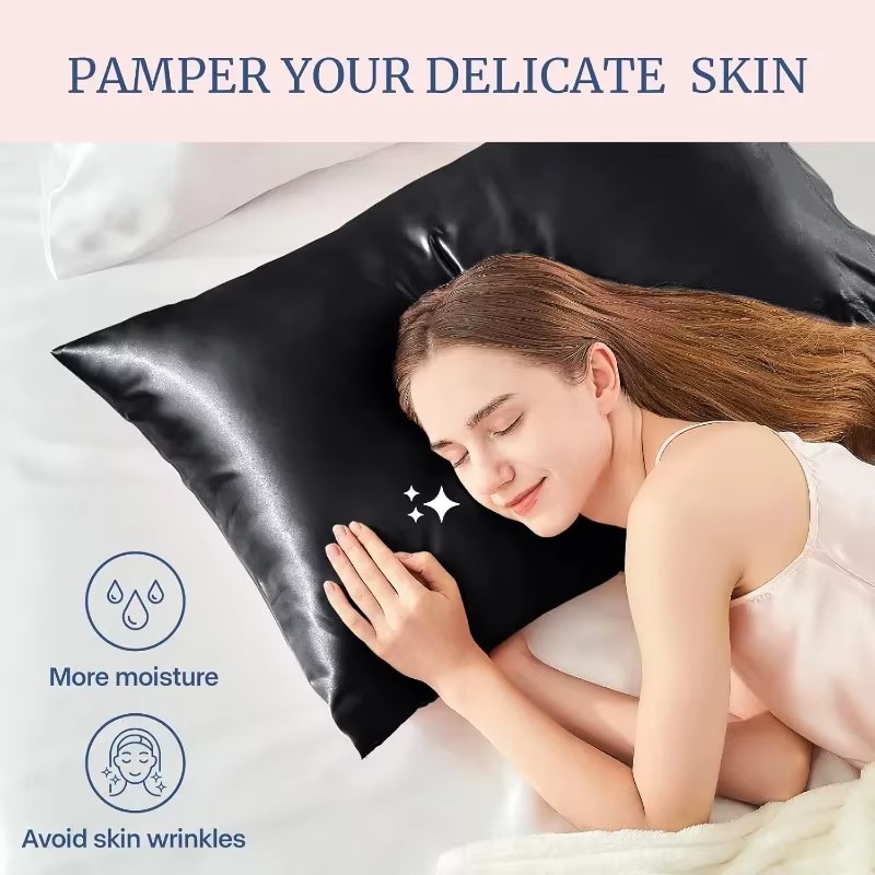 Satin Silk Pillowcase Hair Skin - พร้อมของขวัญสำหรับผู้หญิงและผู้ชาย ปลอกหมอนผ้าซาตินหลายขนาด 1/2 ชิ้น สำหรับผมและผิว นุ่มพิเศษและเย็นสบาย