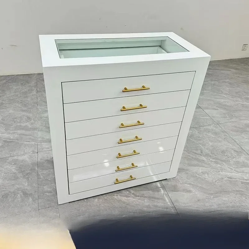 Storage & Organization - ตู้เก็บเครื่องประดับสำหรับเคาน์เตอร์ในห้องเก็บเสื้อผ้า, ตู้โชว์เครื่องประดับแบบสองด้านสำหรับร้านเสื้อผ้า, ไอส์แลนด์กลางแบบหลายชั้น