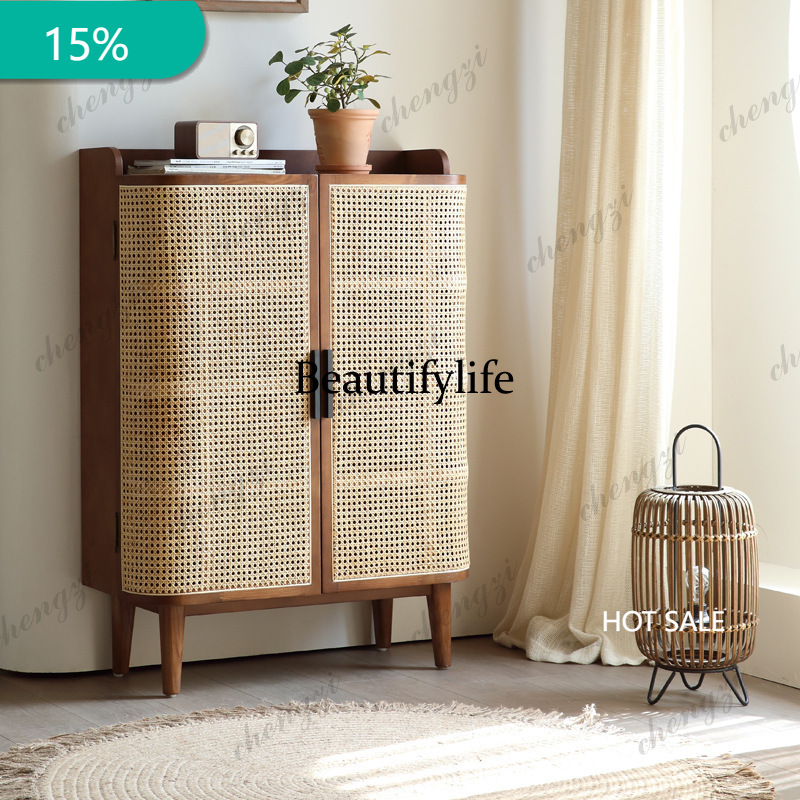 Storage & Organization - X173 ตู้เก็บรองเท้าไม้เนื้อแข็งสไตล์นอร์ดิก ตู้เก็บรองเท้าสำหรับห้องนั่งเล่น ตู้เก็บรองเท้าสำหรับบ้าน ตู้เก็บรองเท้าแบบมีช่องระบายอากาศ