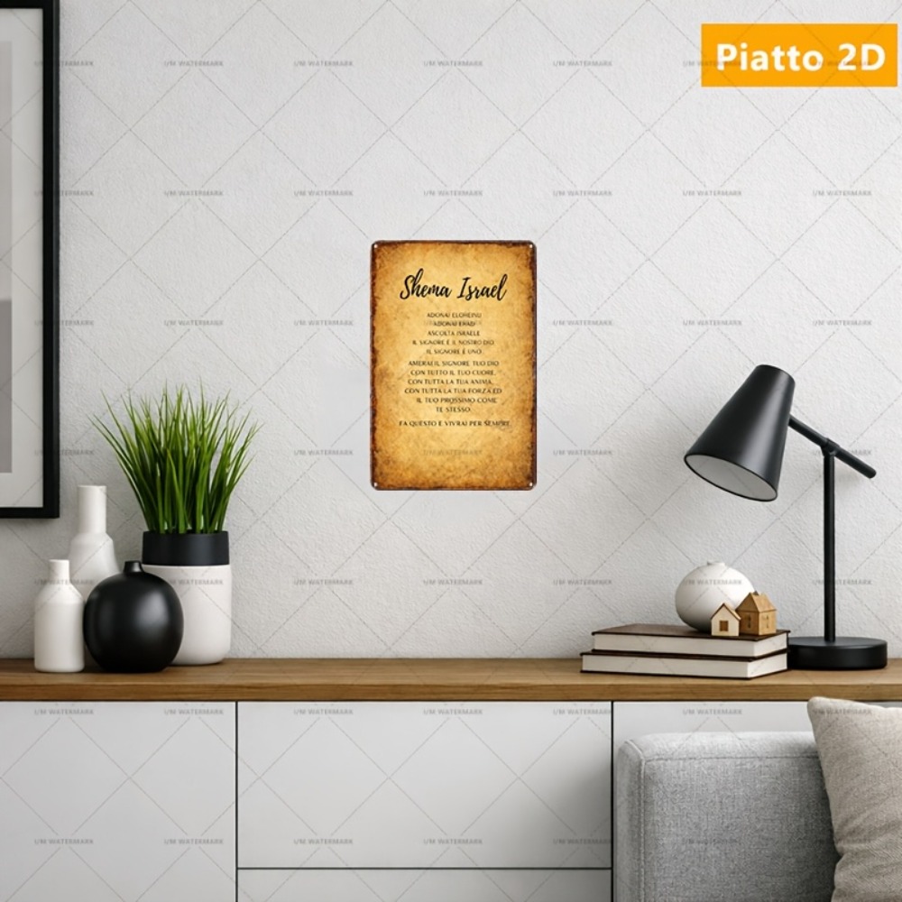 Home Decor - CIFBUY ป้ายโลหะอลูมิเนียมลายพระคัมภีร์ฮีบรู ขนาด 8x8 นิ้ว กันน้ำ