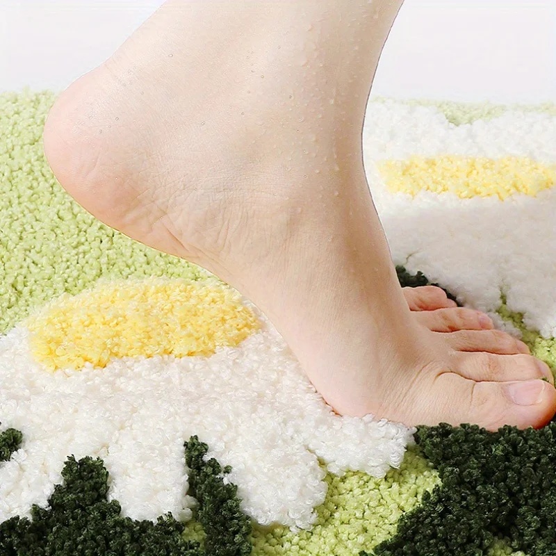 Quick Dry Diatomite Bath Mat - พรมเช็ดเท้ากันลื่นลายดอกไม้ VIKAMA แห้งเร็ว ซึมซับน้ำได้ดี นุ่มสบาย ซักล้างได้