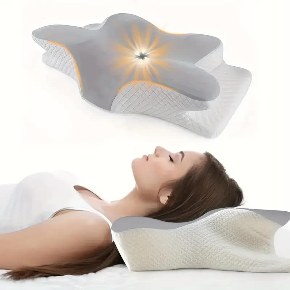 Memory Foam Orthopedic Pillow Neck Pain - หน่วยความจําโฟมหมอนรูปผีเสื้อผ่อนคลายปากมดลูกช้า Rebound คอหมอนบรรเทาอาการปวด Sleeping Orthopedic หมอนผ้าปูที่นอน