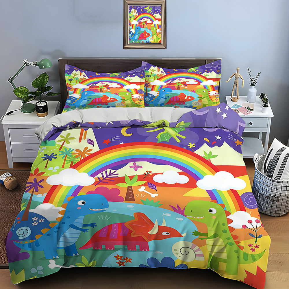 ชุดผ้าคลุมเตียงลายการ์ตูนไดโนเ - Duvet Cover Sets With Zipper บทวิจารณ์และราคา