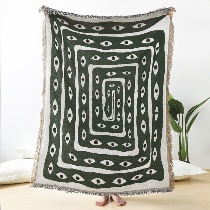 สิ่งทอเมือง Ins Eye Eye โยนผ้า - Boho Throw Blanket Fringe บทวิจารณ์และราคา