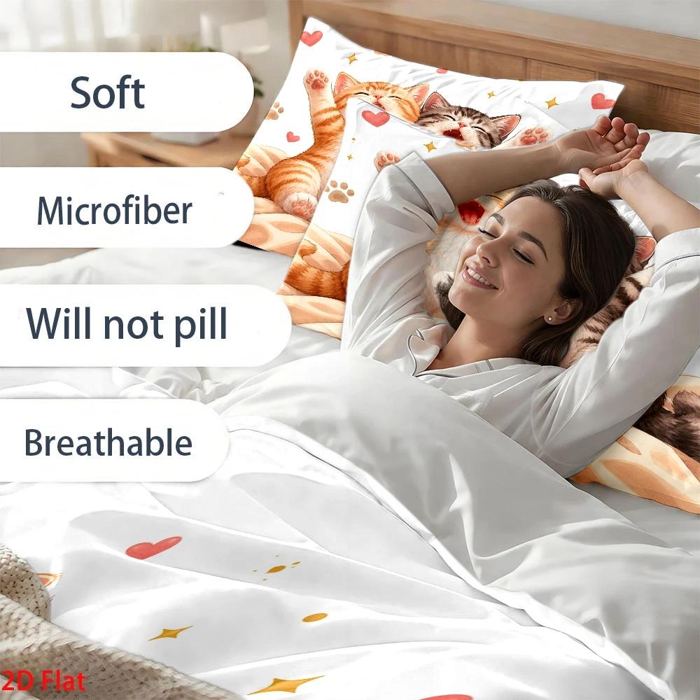ชุดผ้าปูที่นอนลายแมวน่ารัก 3 ช - Duvet Cover Sets With Zipper บทวิจารณ์และราคา