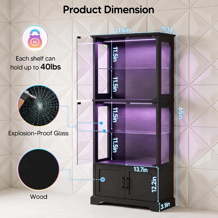 ตู้โชว์พร้อมประตูกระจก ตู้โชว์ - Lighting บทวิจารณ์และราคา