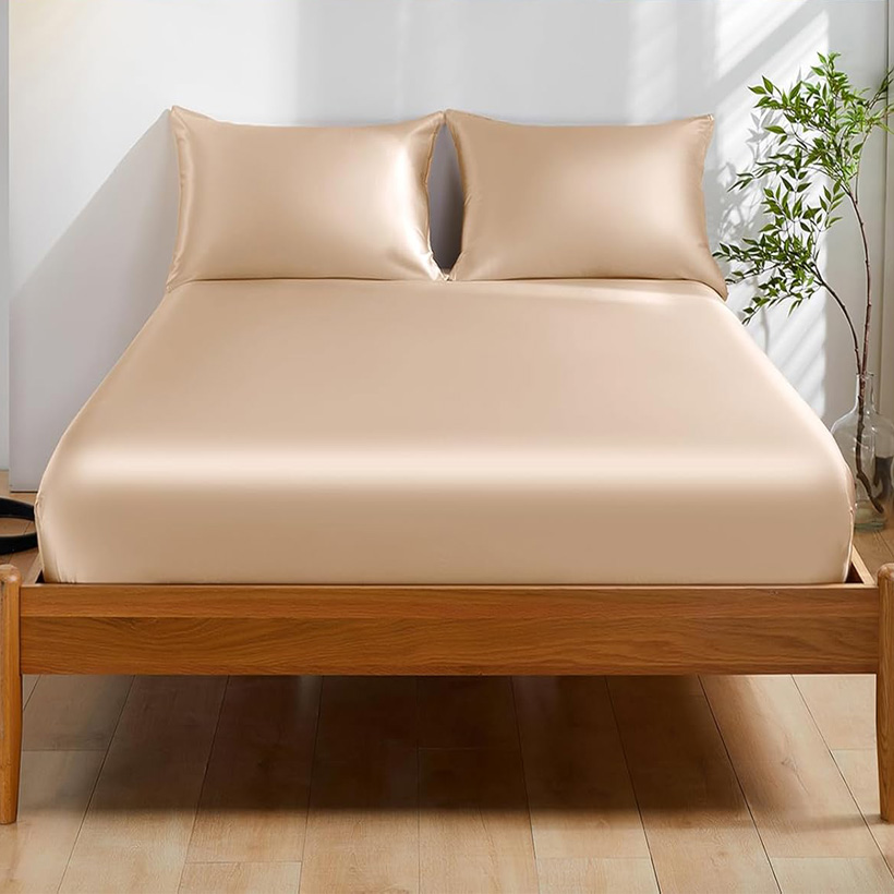 ผ้าปูที่นอนรัดมุมผ้าไหมมัลเบอร - Fitted Bed Sheets Deep Pocket บทวิจารณ์และราคา