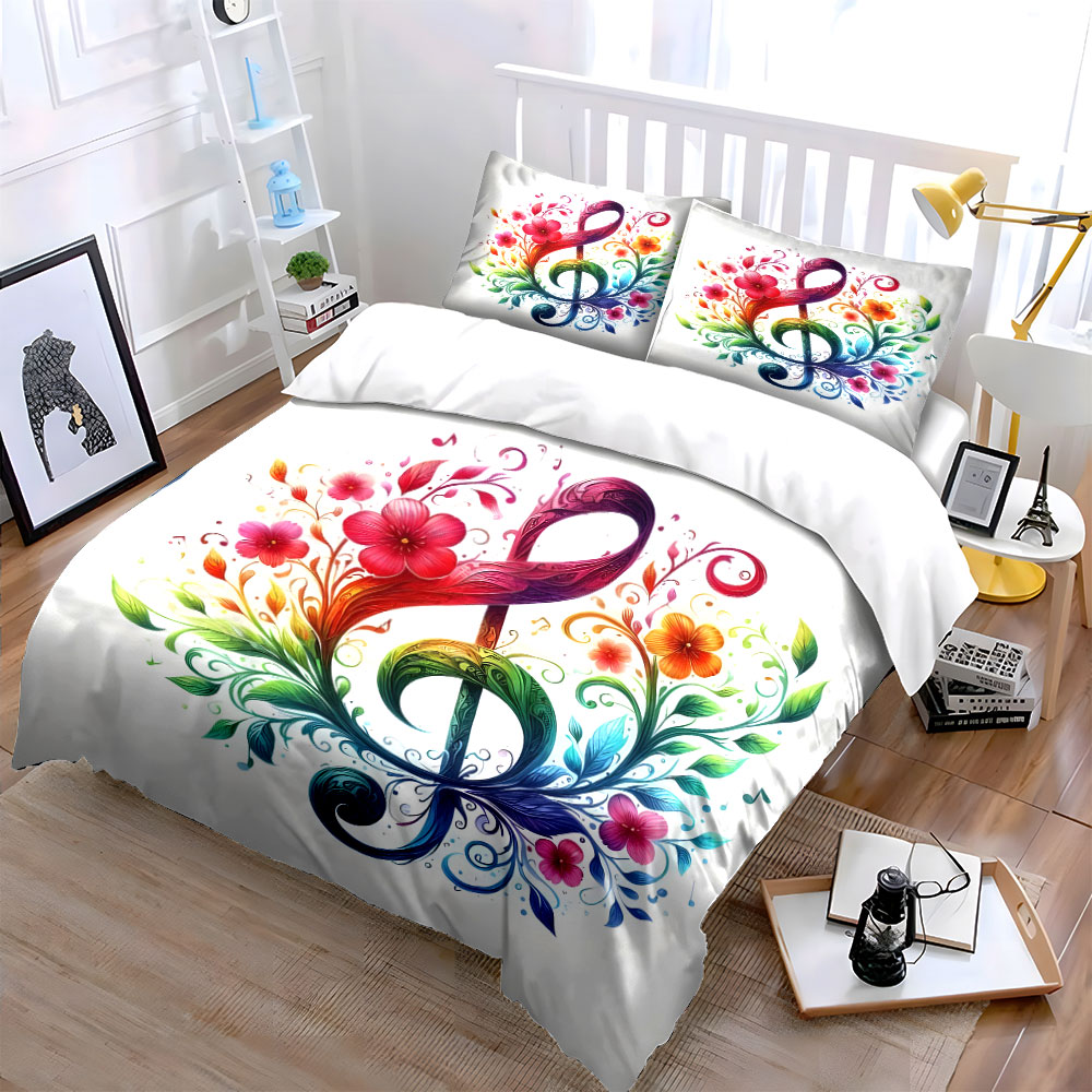 ชุดผ้าคลุมเตียงลายดอกไม้สีสันส - Duvet Cover Sets With Zipper บทวิจารณ์และราคา
