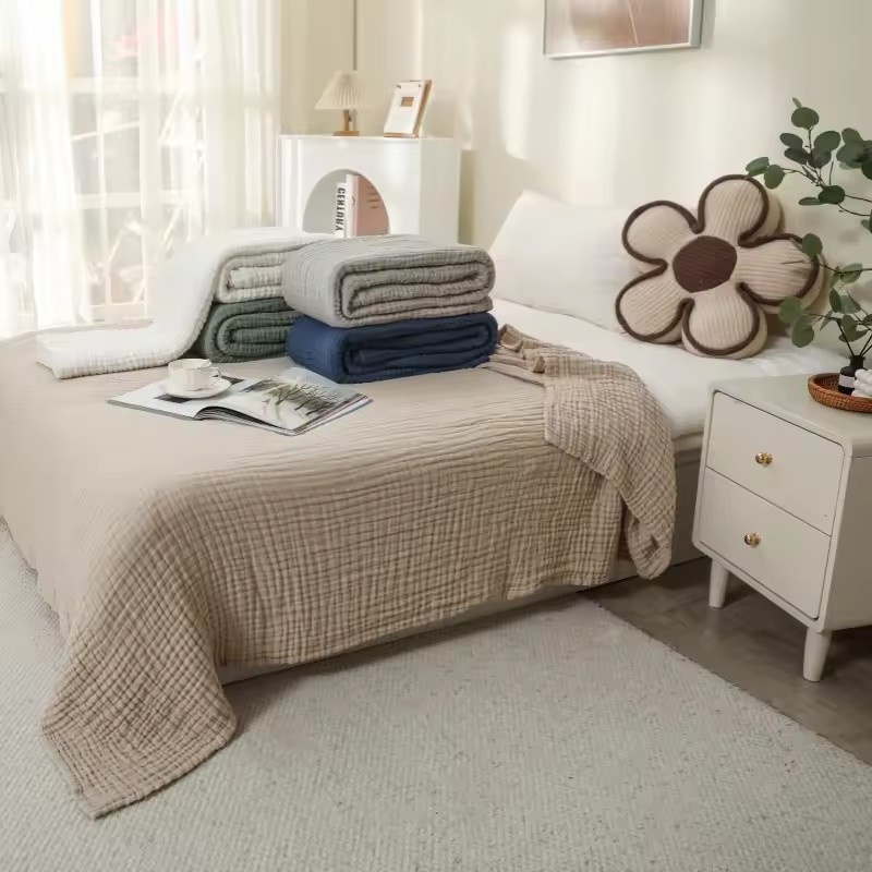 ผ้าห่มมัสลินผ้าฝ้าย 6 ชั้น ผ้า - Muslin Cotton Bedspread บทวิจารณ์และราคา