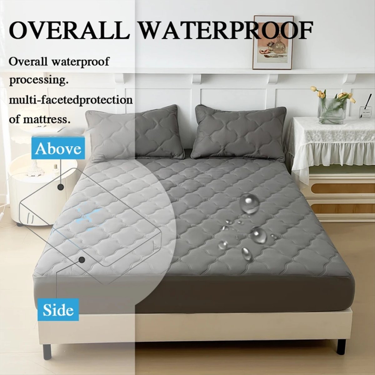 ผ้าปูที่นอนกันน้ำแบบรัดมุม, แผ - Waterproof Mattress Protector Breathable บทวิจารณ์และราคา