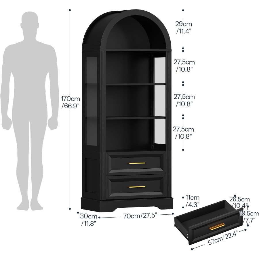 ตู้โชว์, ตู้หนังสือทรงสูงโค้งพ - Lighting บทวิจารณ์และราคา
