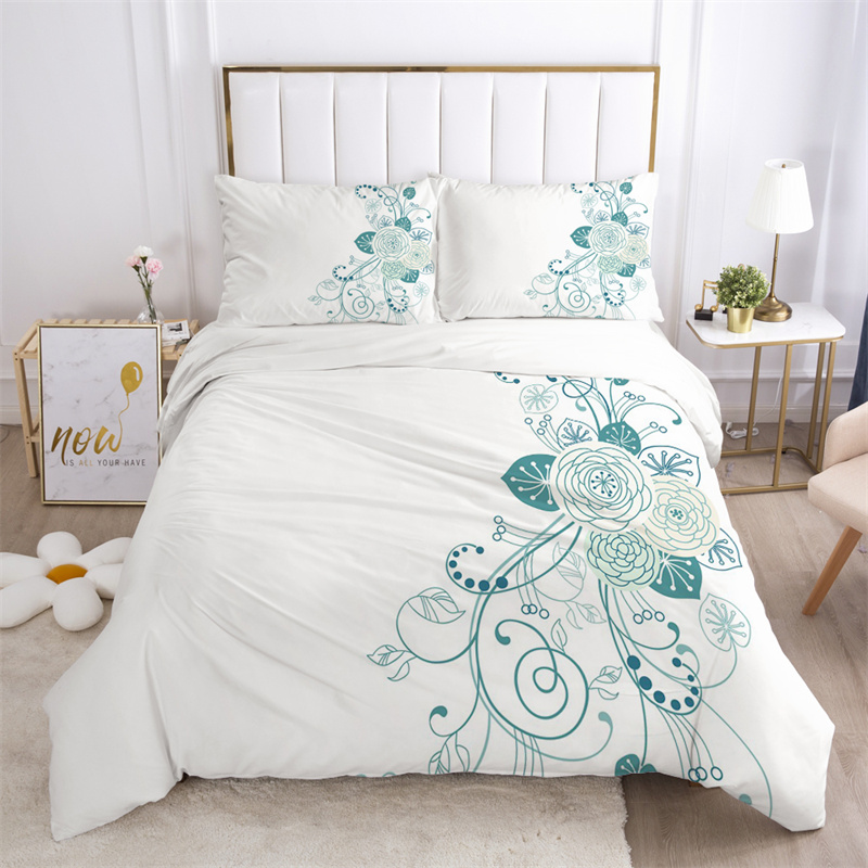 ชุดเครื่องนอนลายใบไม้ ผ้าไมโคร - Aesthetic Floral Duvet Cover บทวิจารณ์และราคา