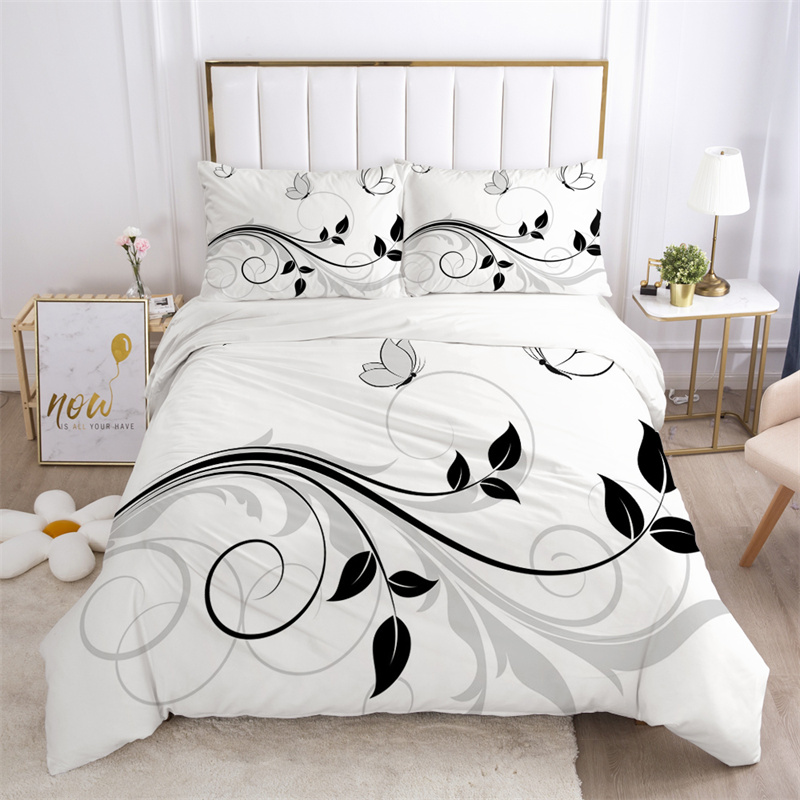 ชุดเครื่องนอนลายใบไม้ ผ้าไมโคร - Aesthetic Floral Duvet Cover บทวิจารณ์และราคา