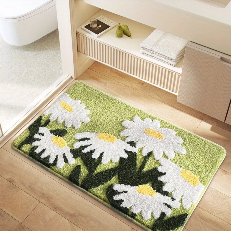พรมเช็ดเท้ากันลื่นลายดอกไม้ VI - Quick Dry Diatomite Bath Mat บทวิจารณ์และราคา
